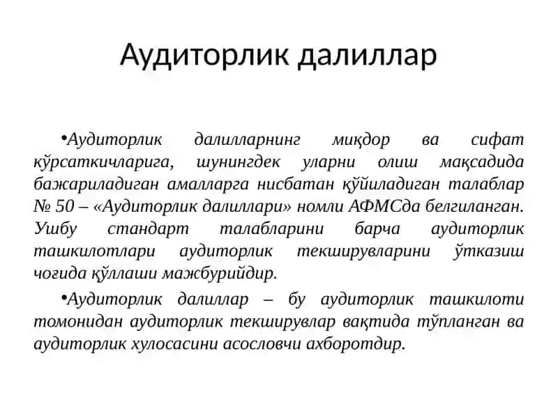АУДИТОРЛИК ДАЛИЛЛАР 3