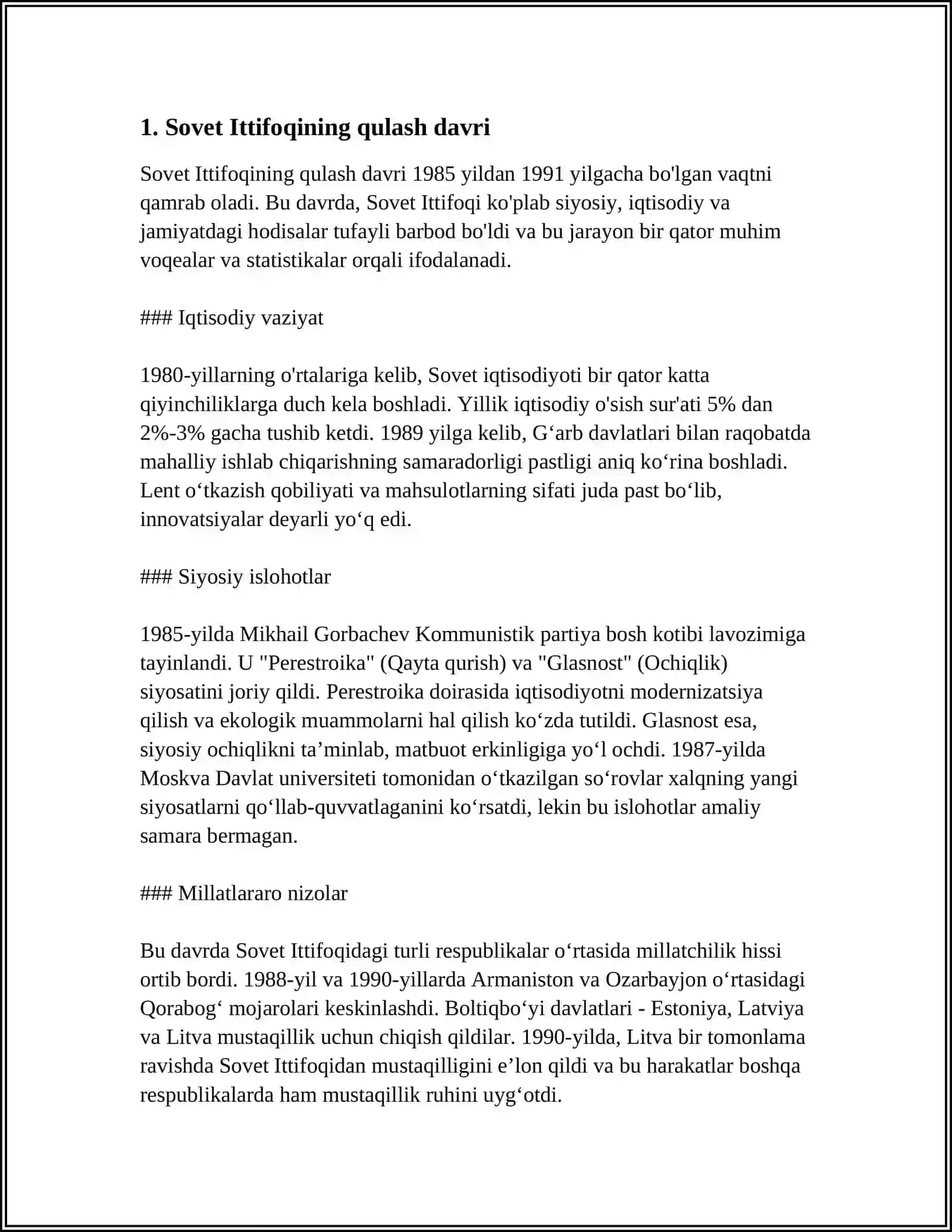 MUSTAQIL OʻZBEKISTON RESPUBLIKASI YARATILISH TARIXI 3