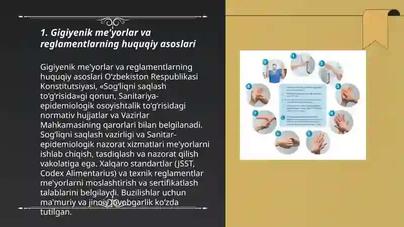Gigiyenik me'yor va reglamentlar 3
