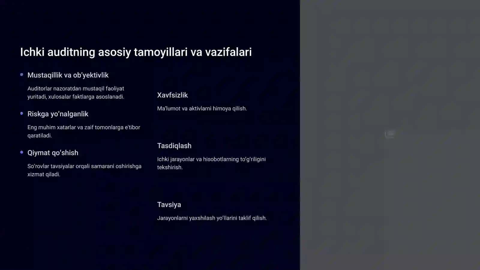 Ichki auditni oʻtkazish xususiyatlari: samaradorlik va shaffoflik 3
