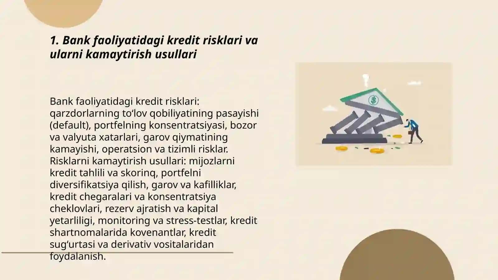 Bank faoliyatidagi potensial tahdidlar. Banklarni risklar orqali tartibga solish 3