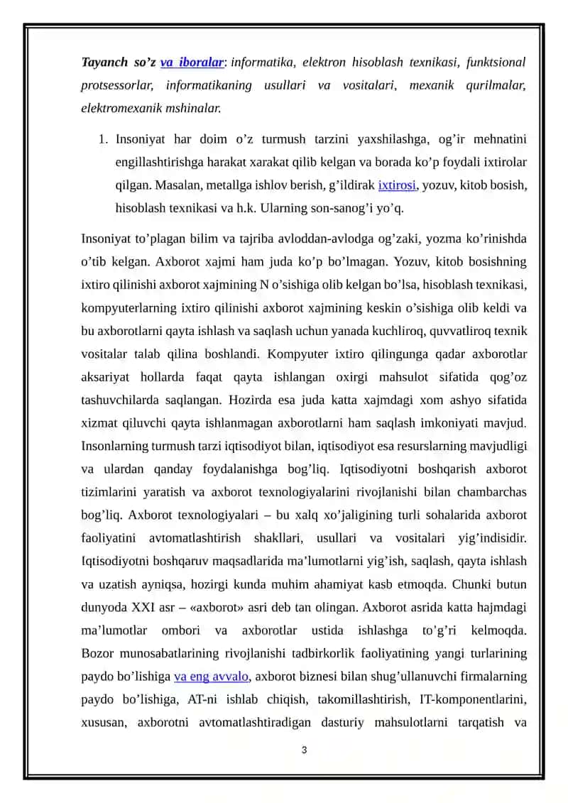 Iqtisodiyotda axborot texnologiyalarning o'rni va ahamiyati 3