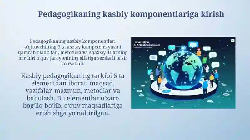 Pedagogning kasbiy komponentlari, tuzilishi va mazmuni 3