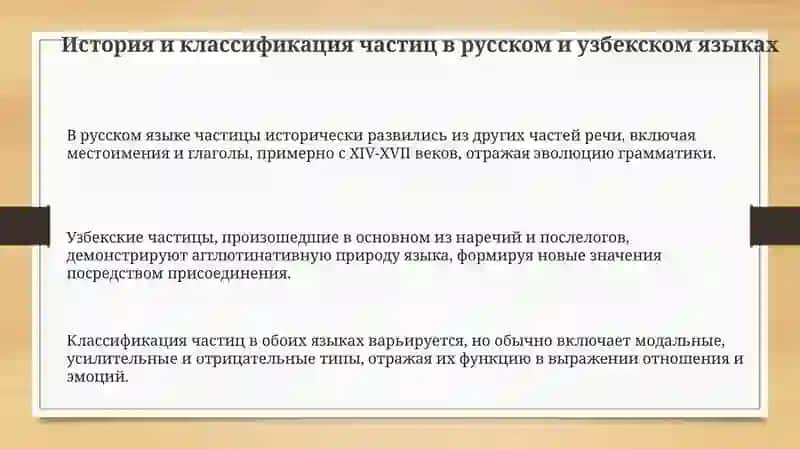 Способы употребления частиц в русском и узбекском языках 3