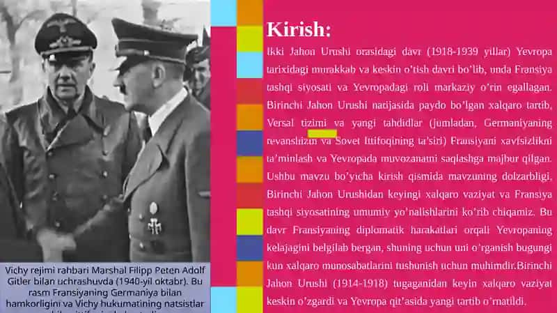 IKKINCHI JAHON URUSHI ORASIDA FRANSIYANING TASHQI SIYOSATI VA YEVROPADAGI RO’LI 3