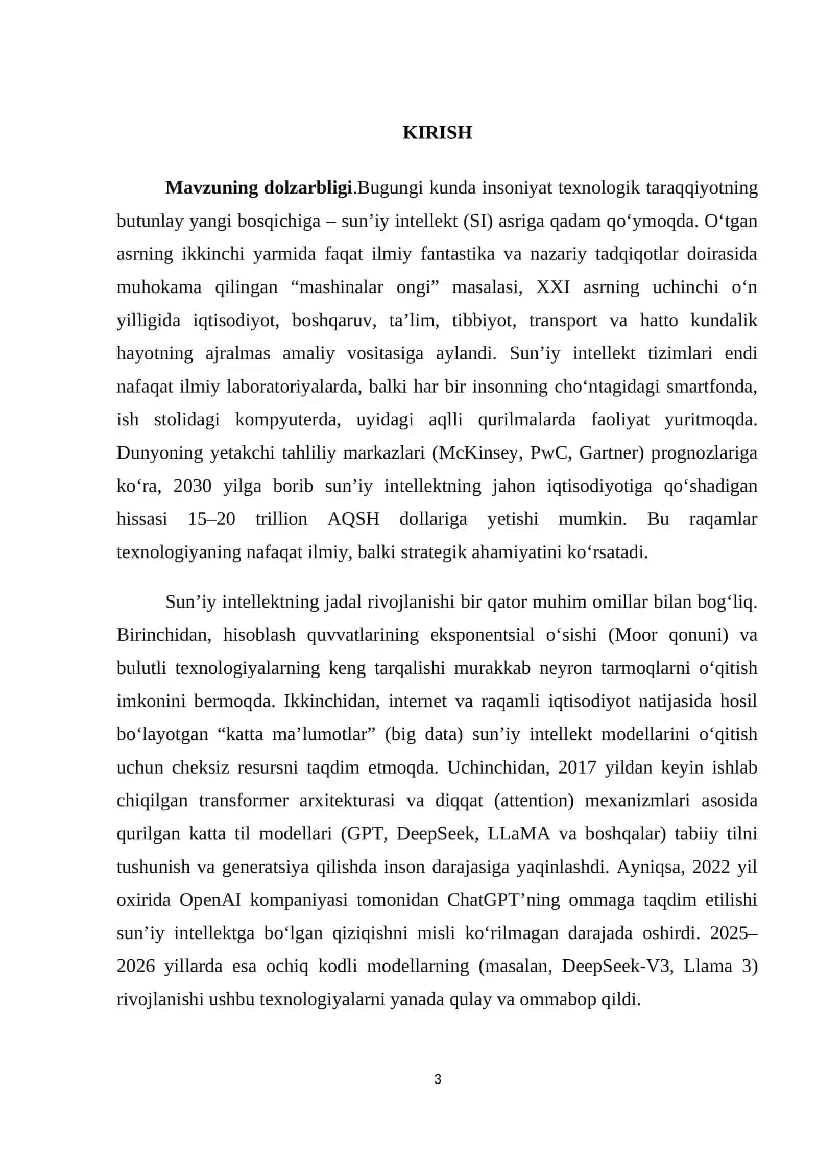 SI rivojlanishining etik va uning huquqiy muammolari. 3