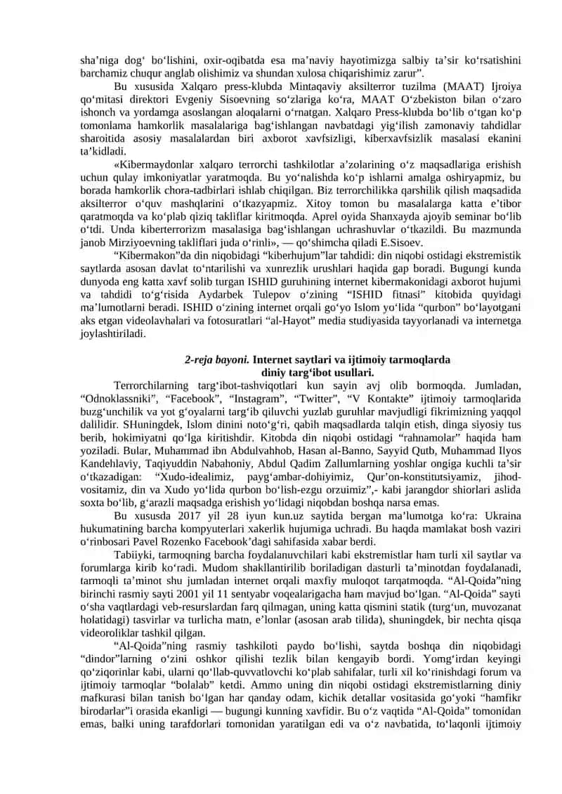 Kiber Makonda Diniy E`tiqod Targ`ibotining Ijtimoiy Xavfi 3