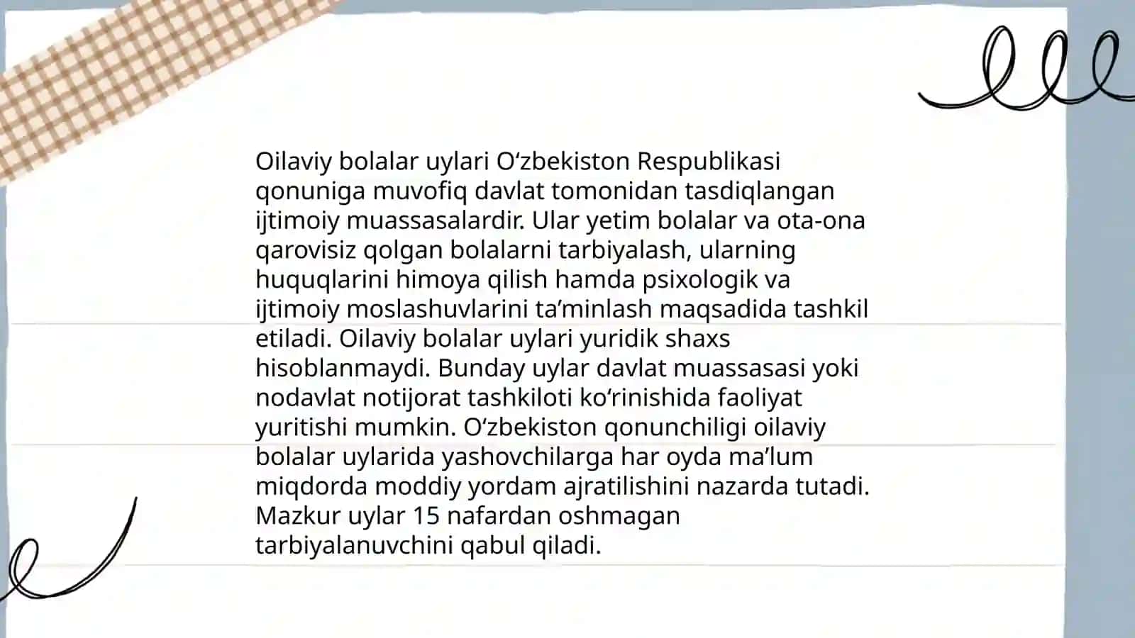 O‘zbekistonda oilaviy bolalar uyini tashkil etish tartibi va shartlari 3