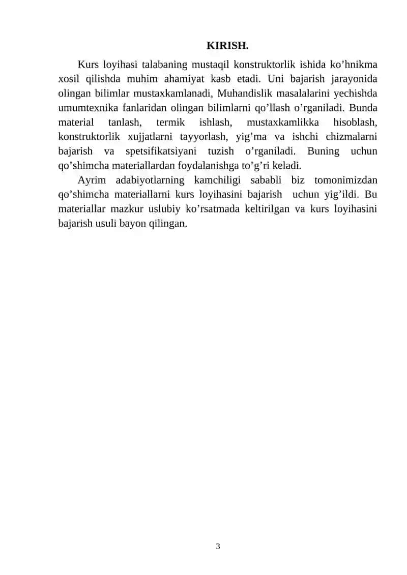 Mashina Detallari va Loyihalash Asoslari Kursi 3