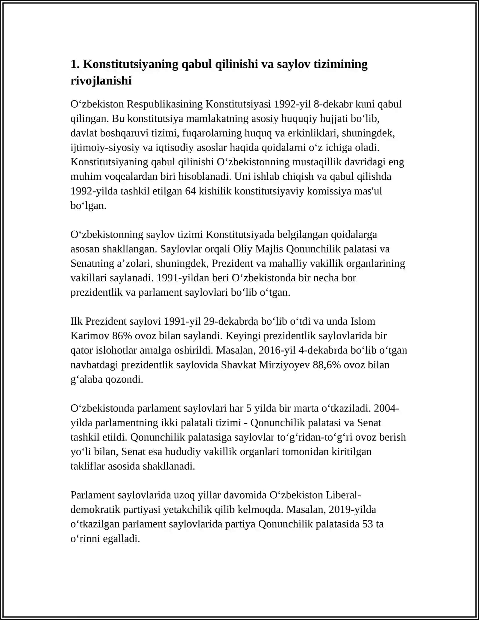 MUSTAQILLIK YILLARIDA DAVLAT BOSHQARUVI TIZIMIDA AMALGA OSHIRILGAN ISLOHOTLAR 3