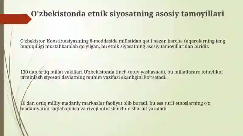 O'zbekistonda etnik siyosat va millatlararo munosabatlar 3
