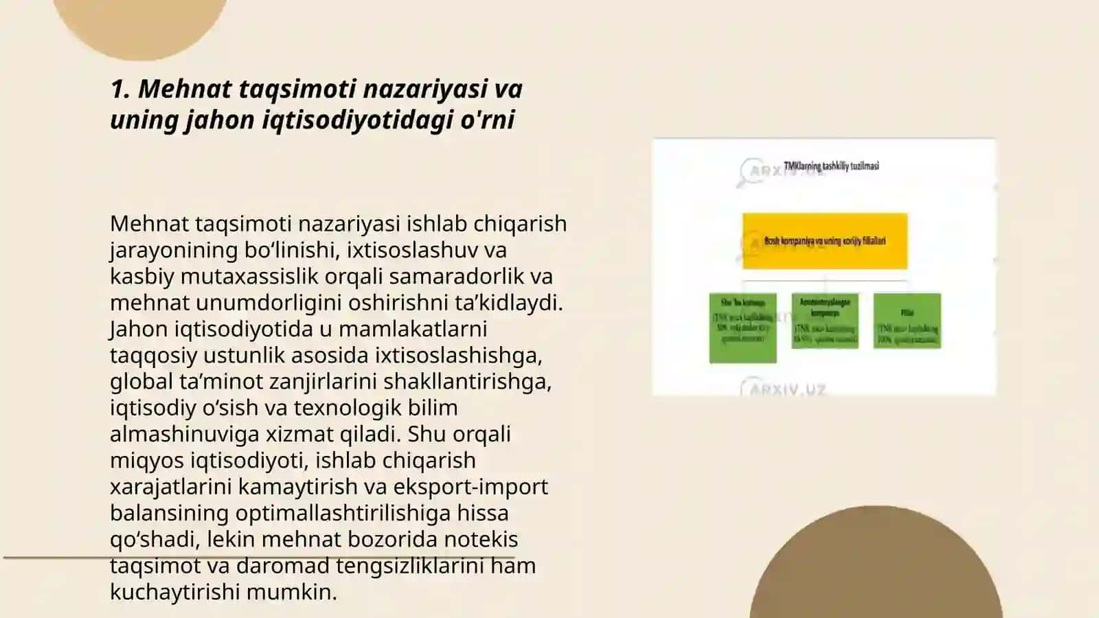 Mehnat Taqsimotining Roli Jahon Iqtisodiyotida 3