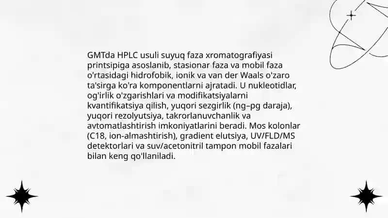GMTda xromatografik tahlil usullarini qo'llash 3