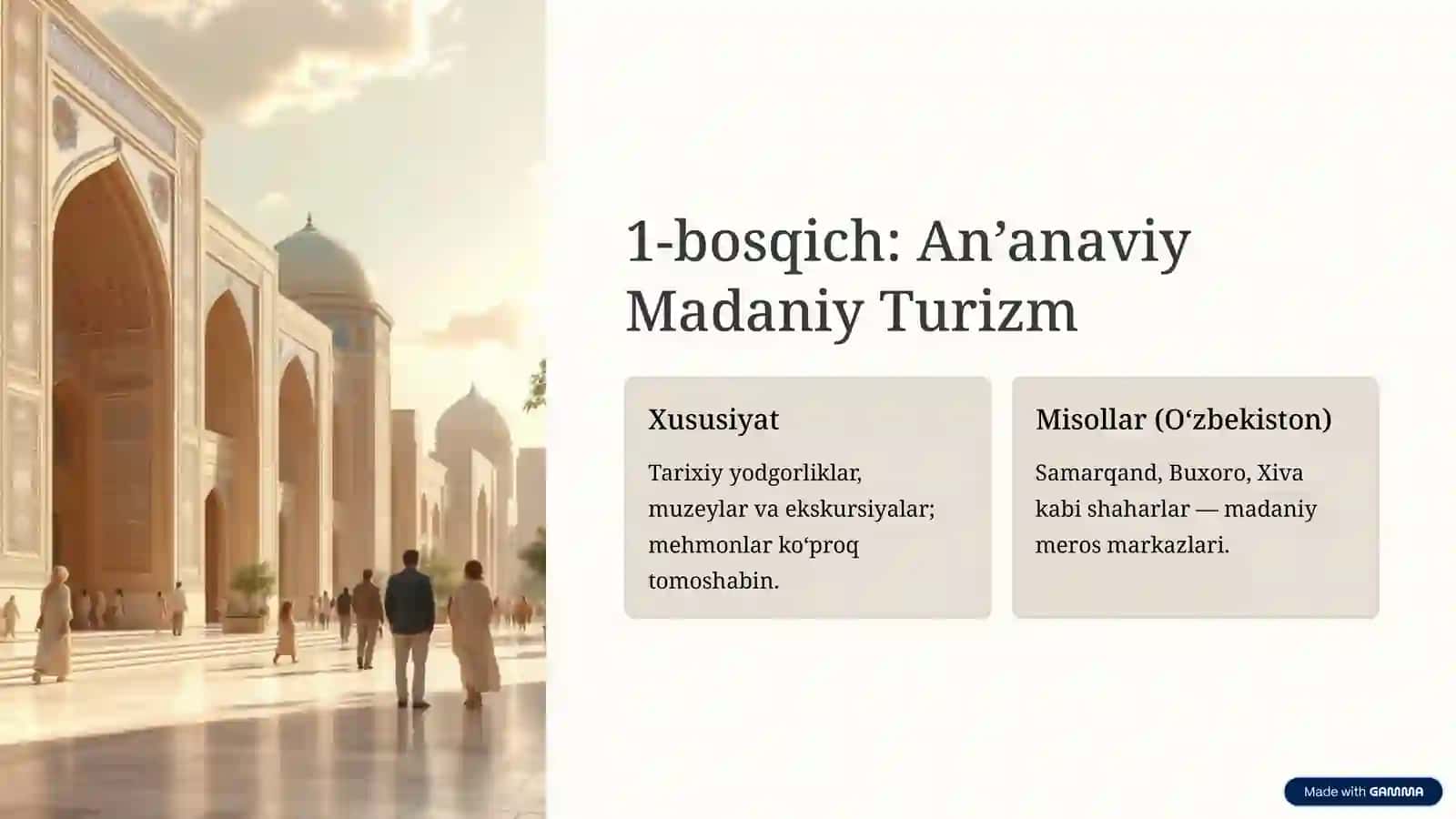 Kreativ Turizm Rivojlanish Bosqichlari 3