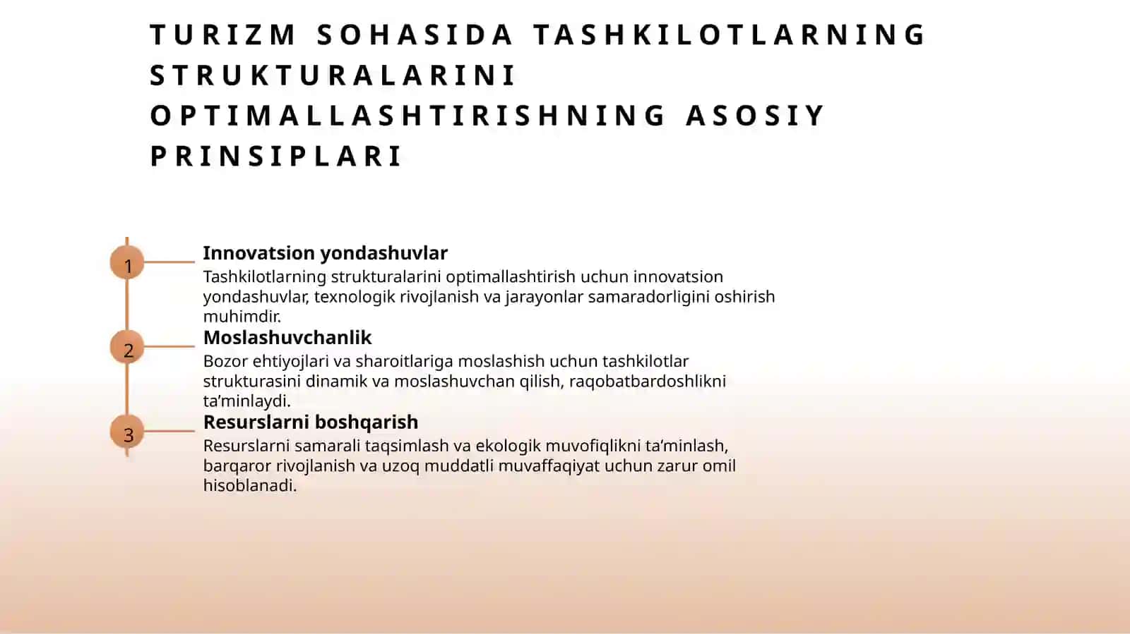 Tashkiliy strategiyalarni his qilish (Turizm) 3
