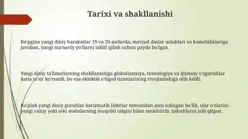 Yangi diniy ta'limotlar va sektalar 3
