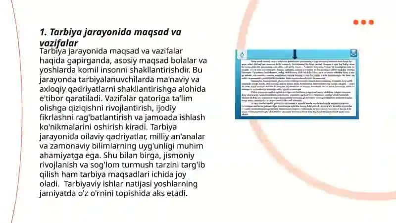 Tarbiya jarayonining o'ziga xos xususiyatlari 3