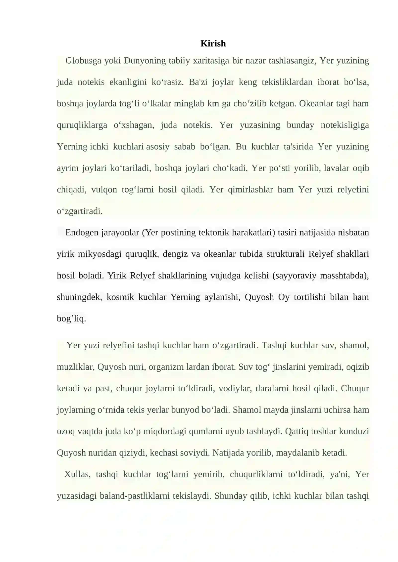 Yer yuzasi relyefining asosiy shakllari 3