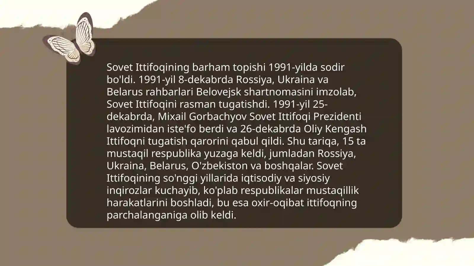 Mustaqillikka erishish arafasida Oʻzbekistondagi ijtimoiy-siyosiy jarayonlar 3