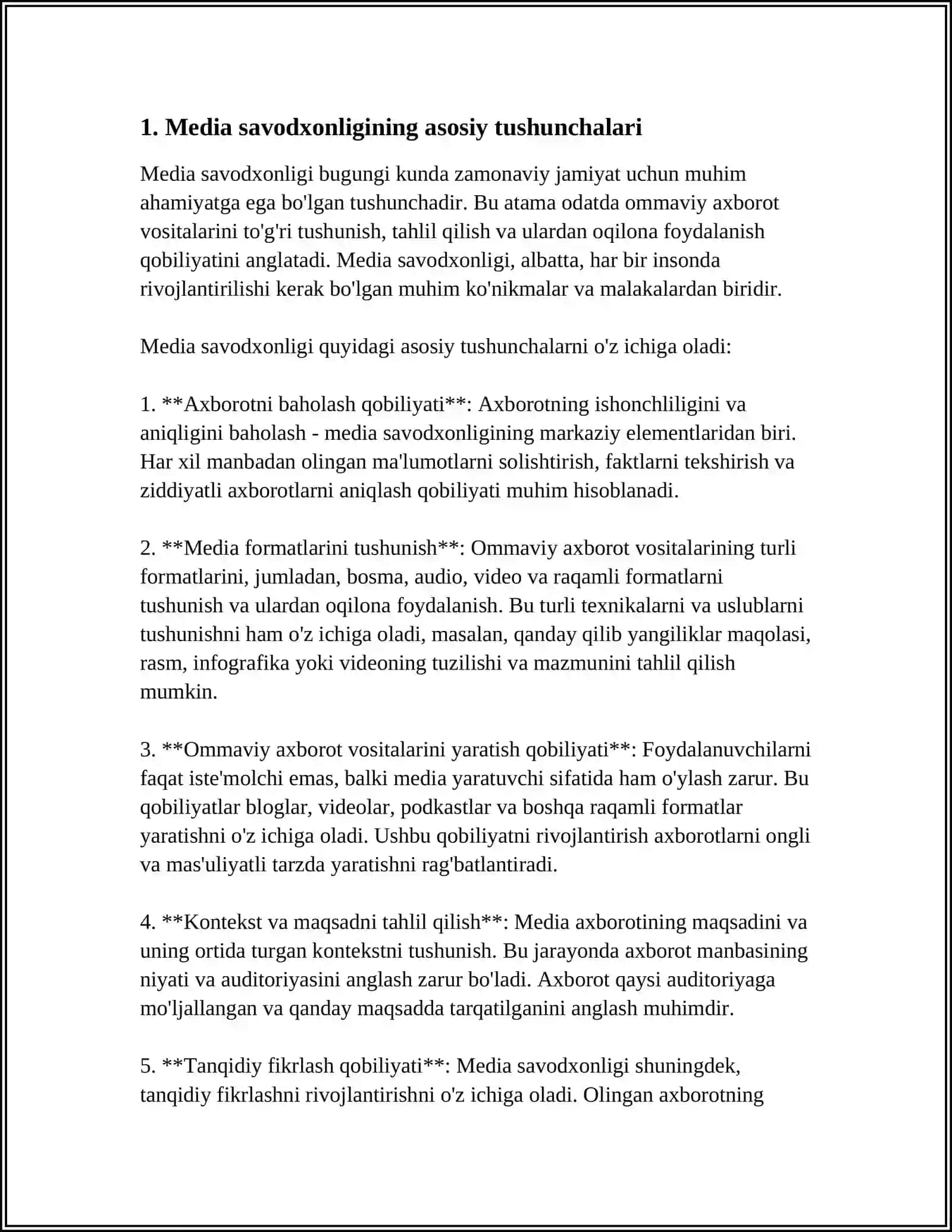 SIZ NIMA UCHUN MEDIA SAVODXONLI BÒLISHINGIZ KERAK? 3