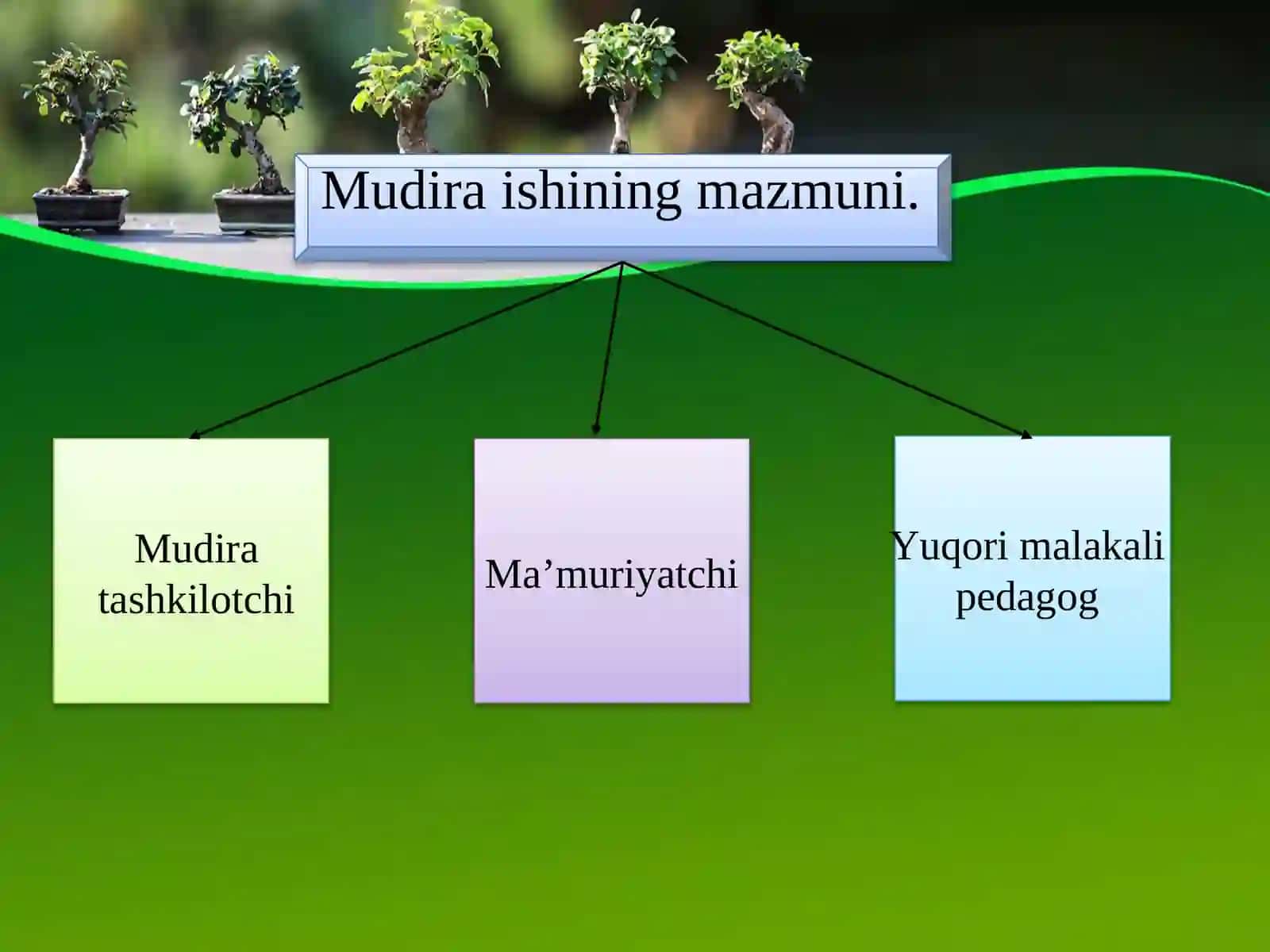 MUDIRA, USLUBCHI, TARBIYACHI FAOLIYATI 3
