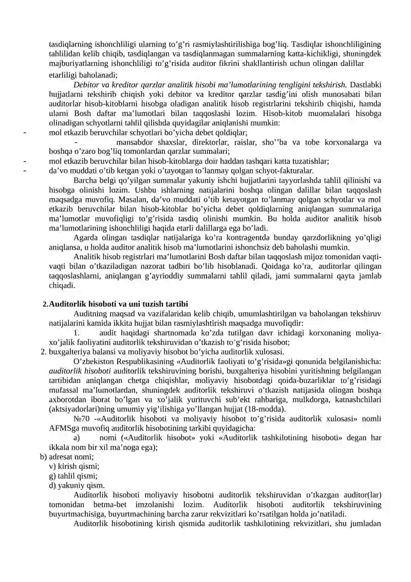 AUDITORLIK TEKSHIRUVINING YAKUNIY BOSQICHI 3