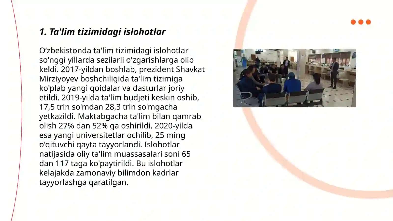 Ta'lim tizimidagi islohotlar 3