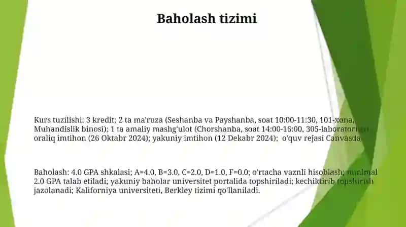 Kurs ishi tuzilishi va ularga qoʻyiladigan talablar 3