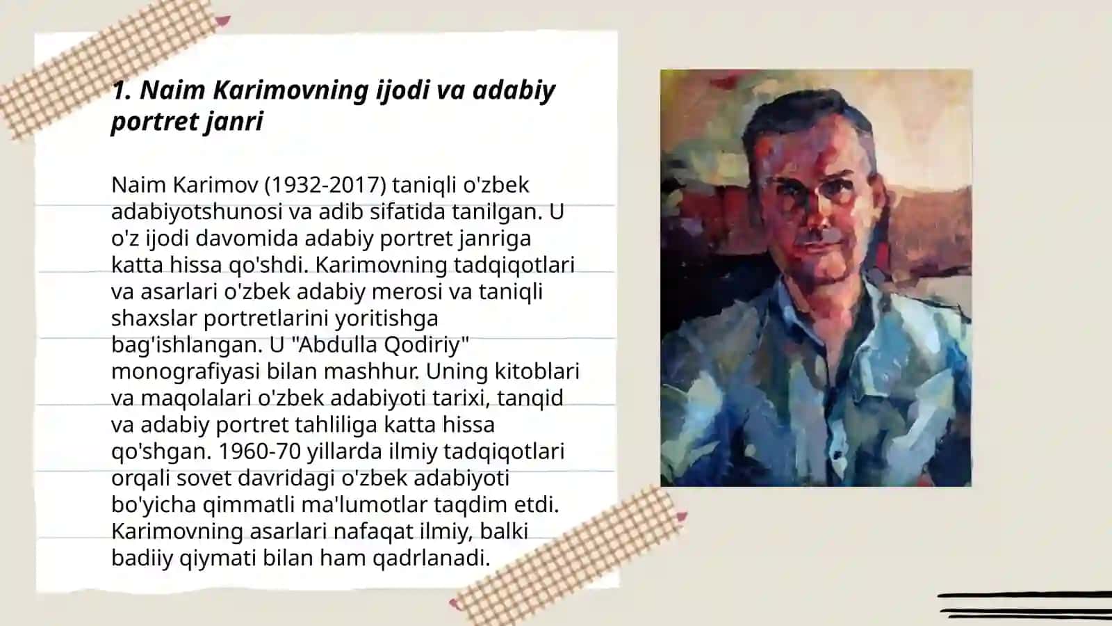 Naim Karimov ijodida adabiy portret janri 3