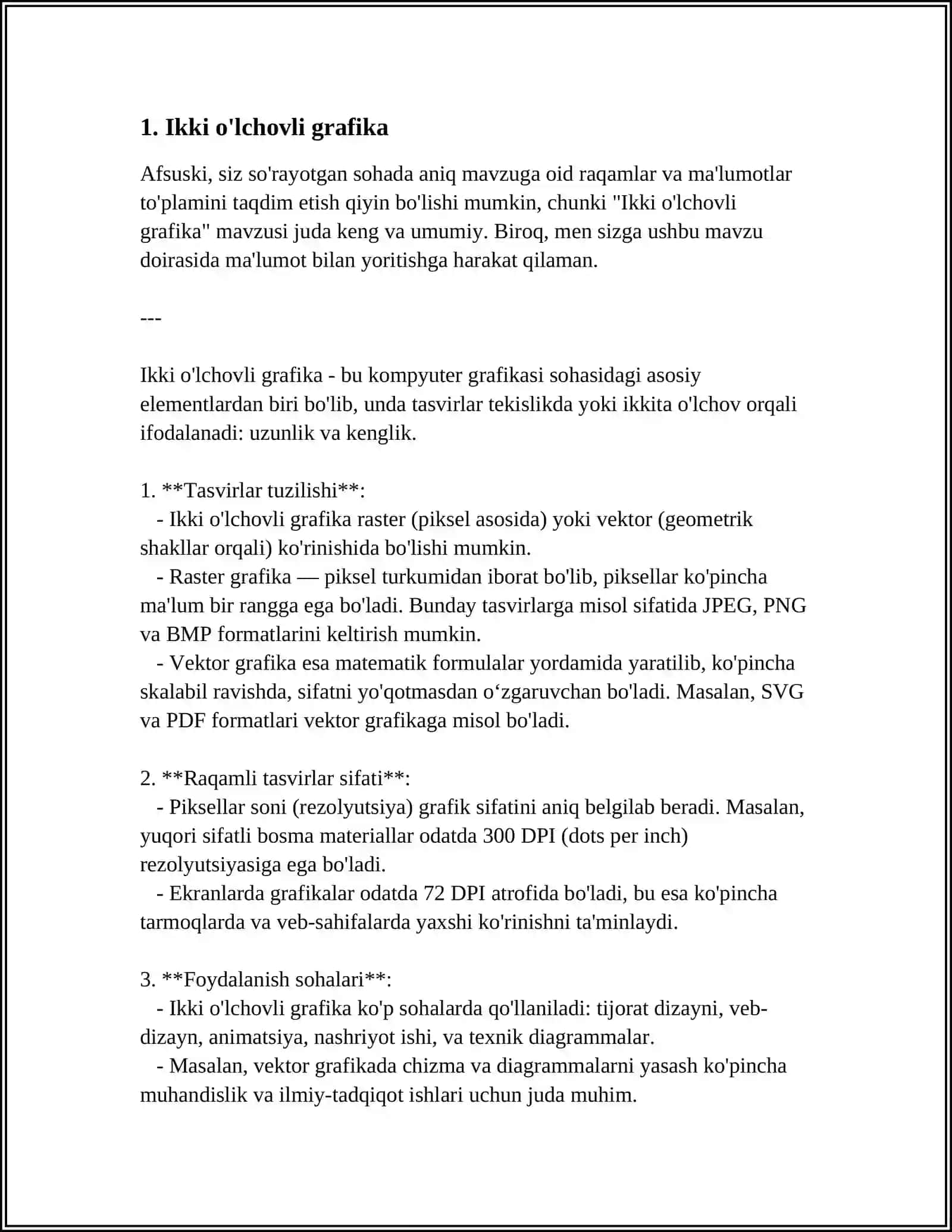 MATLAB GRAFIK TIZIMI IKKI O‘LCHOVLI VA UCH O‘LCHOVLI MA'LUMOTLARNI VIZUALIZATSIYA QILISH 3