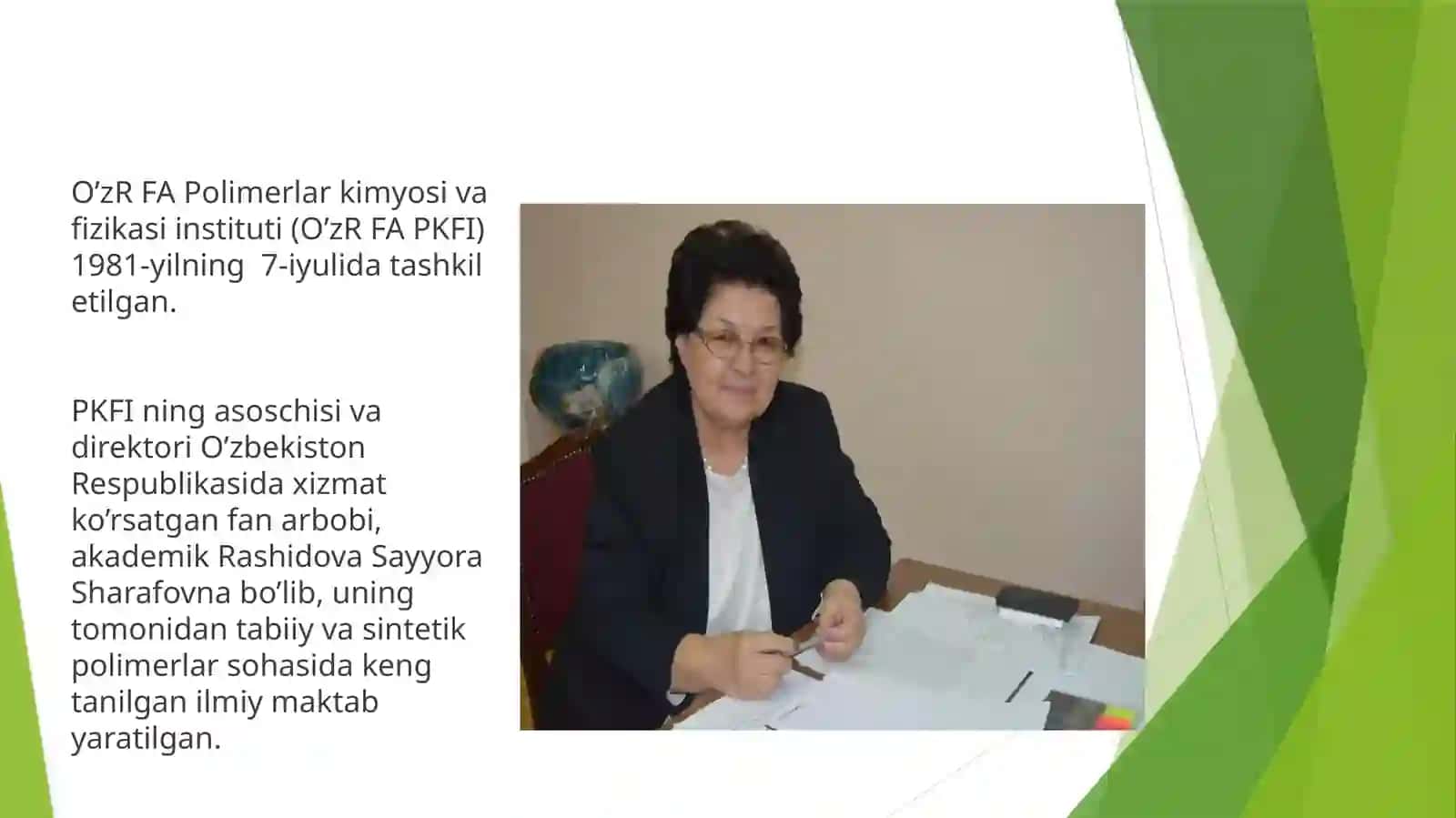 Mamlakatimizda polimerlar kimyosi sohasida olib borayotgan olimlar va ularning ilmiy yutuqlari 3