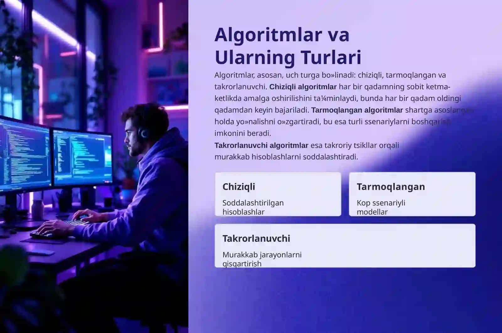 Algoritm turlari va tasvirlash usullari 3