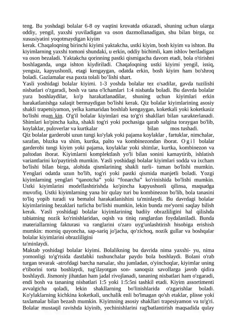 Bolalar kiyimini tikish texnalogiyasi 3