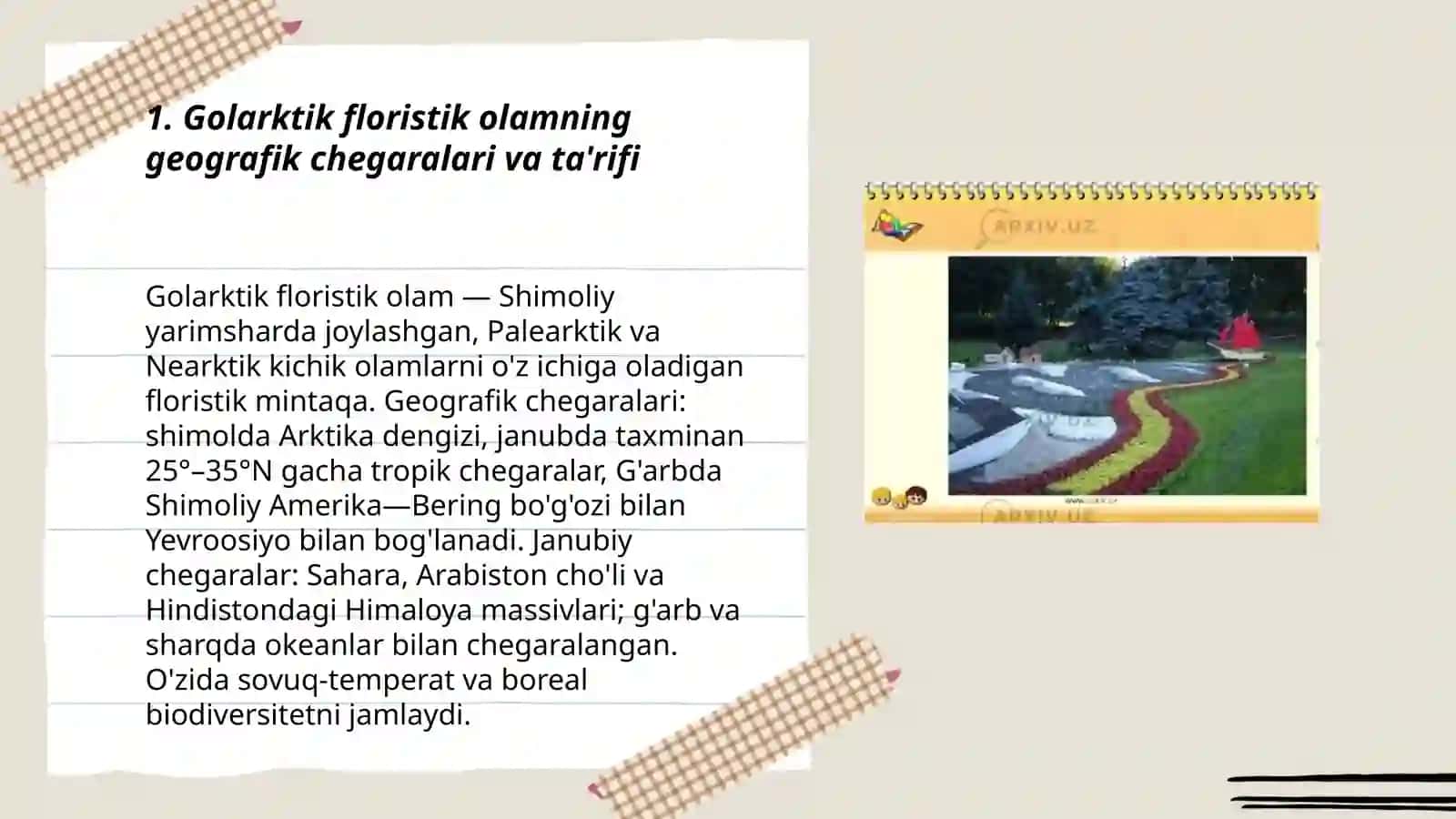 Golarktik floristik olami uning kichik olamlarini kontur xaritaga tushintirish 3