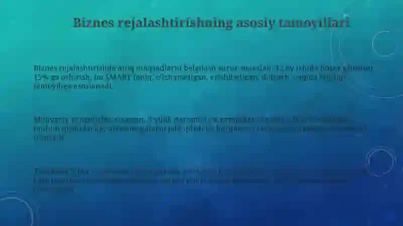 Biznesni rejalashtirishning asosiy qoidalari 3