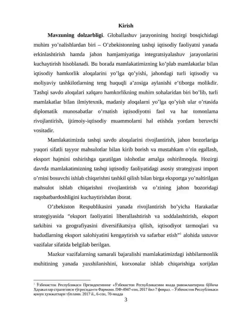 O‘zbekistonning Dunyoning Rivojlangan Davlatlari Bilan Iqtisodiy Hamkorligi 3