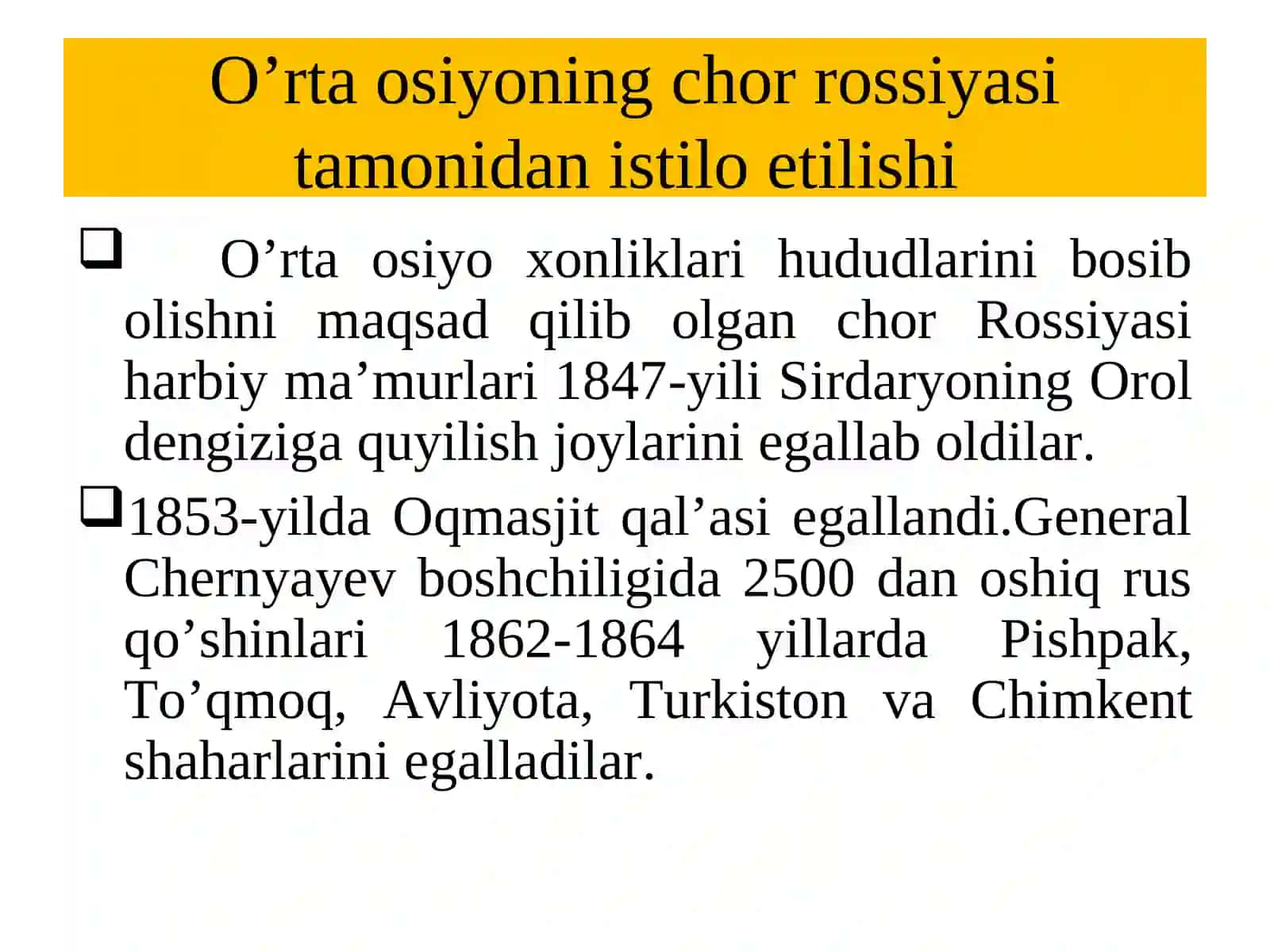 O’rta Osiyoning PotshoRossiyasiboshqarilishi davridagi tarixiy geografiyasi 3