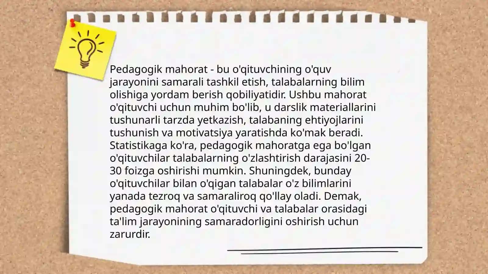 Pedagogik mahoratni o'qituvchi faoliyatida tutgan o'rni 3