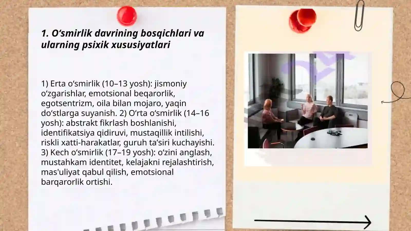 Õsmirlik davrida psixik rivojlanishning umumiy tasnifi 3