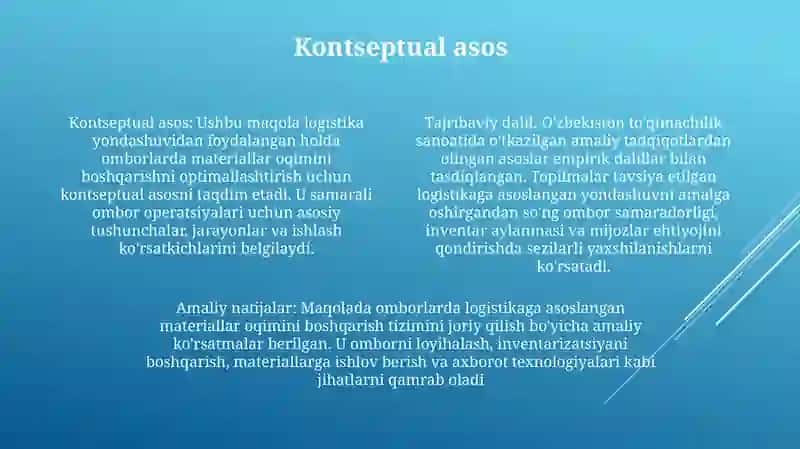 Materiallar Oqimini Boshqarishda Logistik Yondashuv Samarasi 3