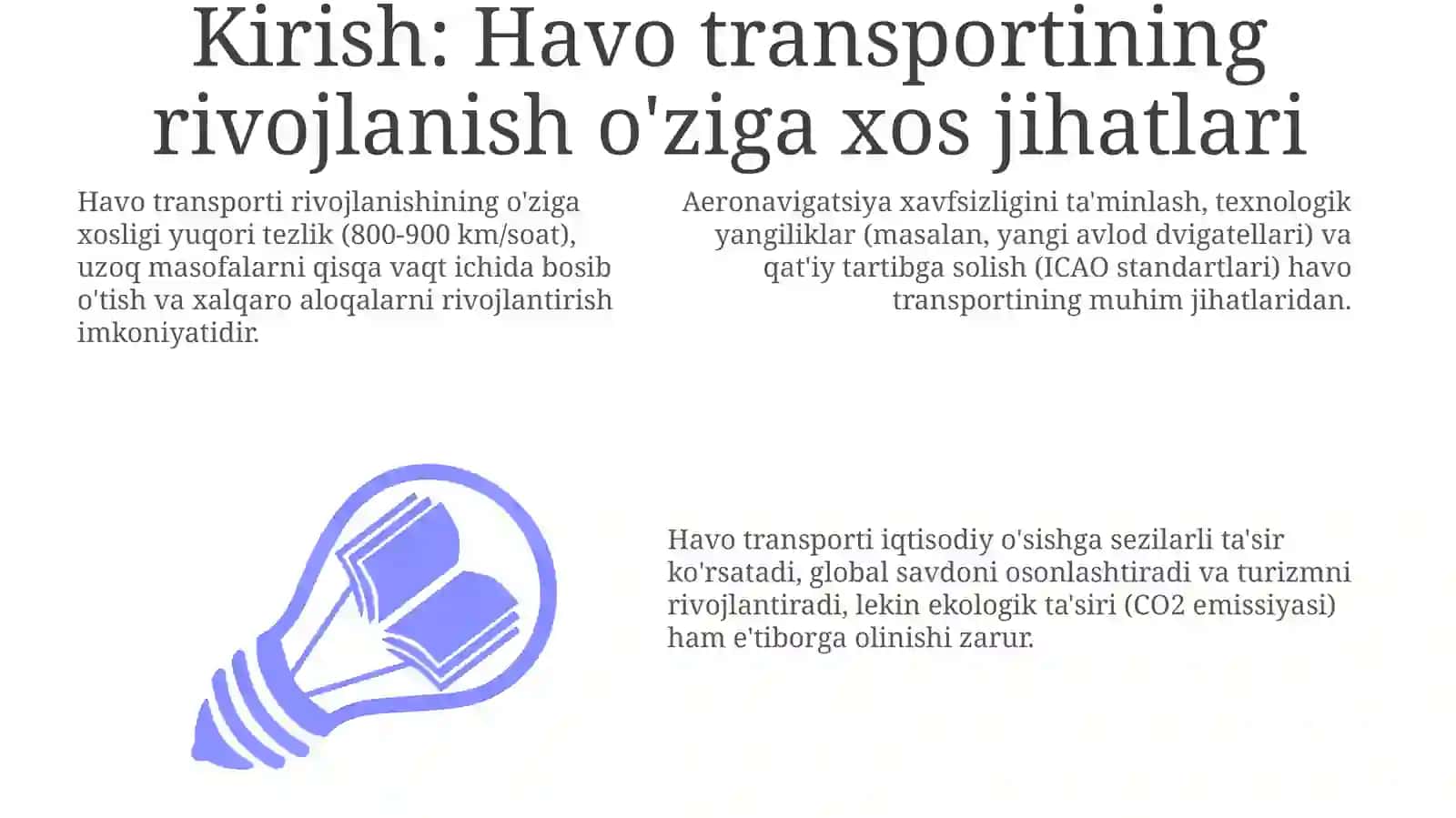 Havotransportining rivojlanish o'zi ga xos jihatlari 3