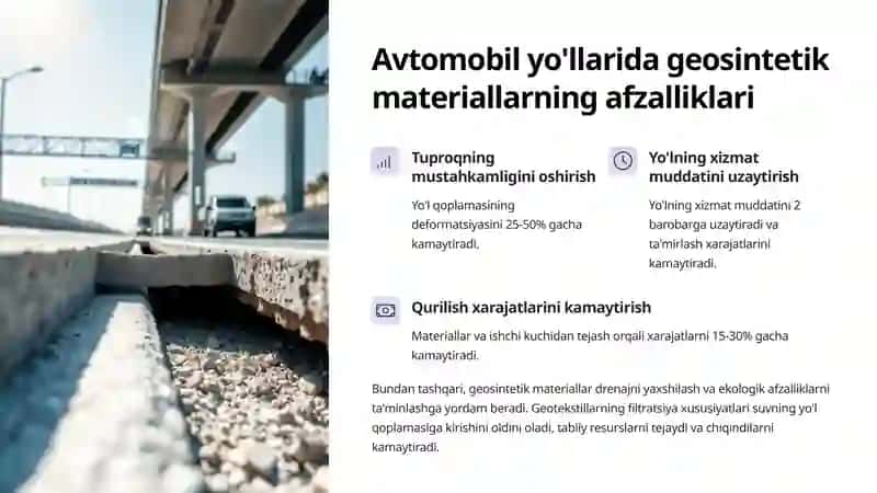 Geosintetik materiallar: Avtomobil yo'llarida qo'llash bo'yicha yo'riqnoma 3