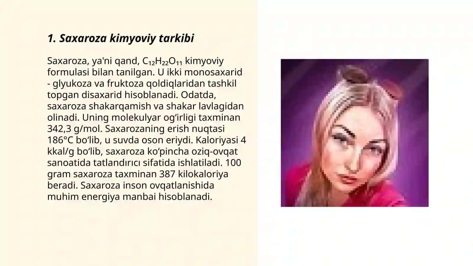 Saxaroza xossalari 3