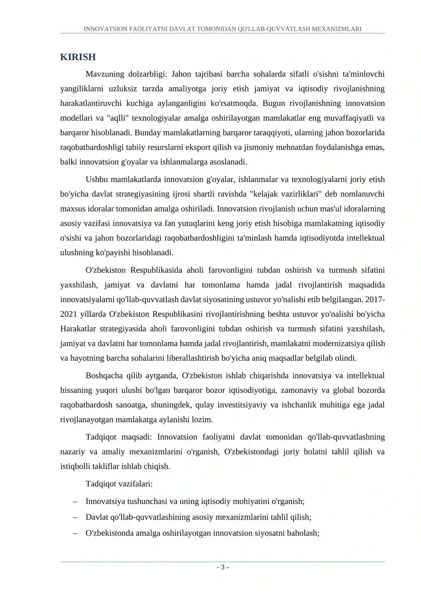 INNOVATSION FAOLIYATNI DAVLAT TOMONIDAN QO'LLAB-QUVVATLASH MEXANIZMLARI 3