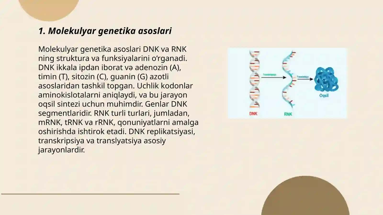 Irsiyatning molekular asoslari 3