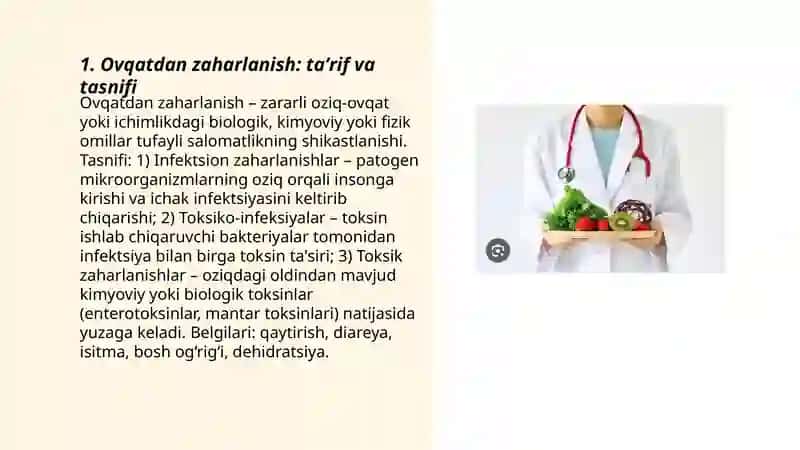Ovqatdan zaharlanish.Toksiko infeksiya qo’zg’atuvchilari 3