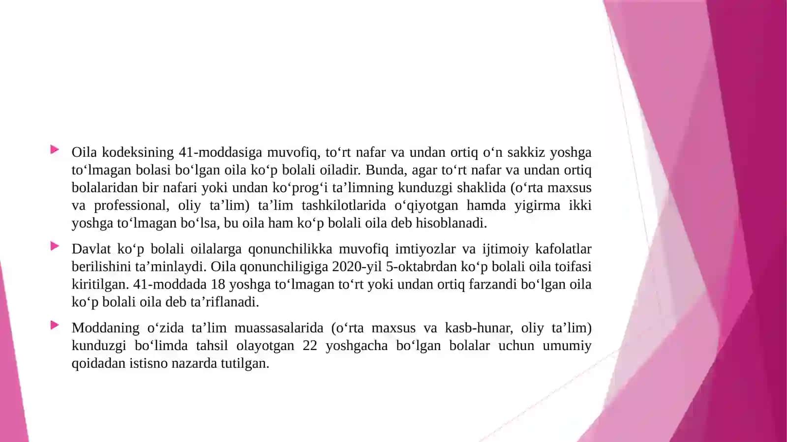 KO‘P BOLALI OILALARNI IJTIMOIY MUHOFAZA QILISH 3