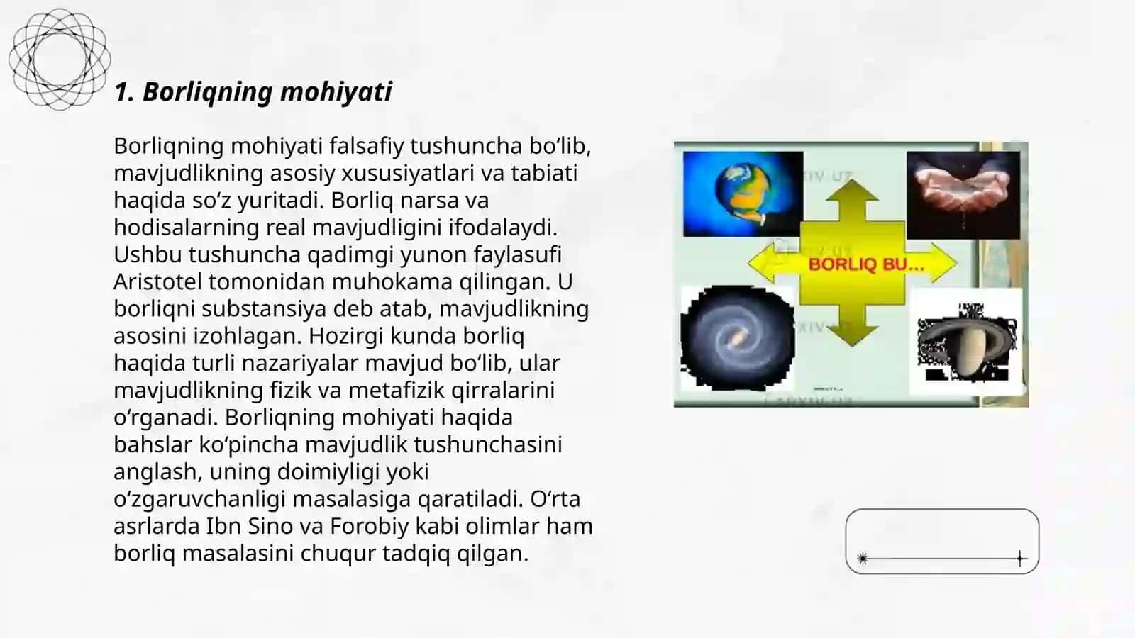 Borliq falsafasi.Ontologiya 3