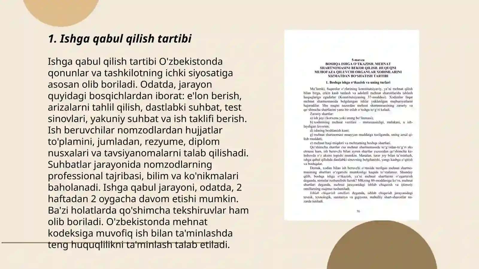 Ishga qabul qilish va mehnat shartnomasini bekor qilish tartibi 3