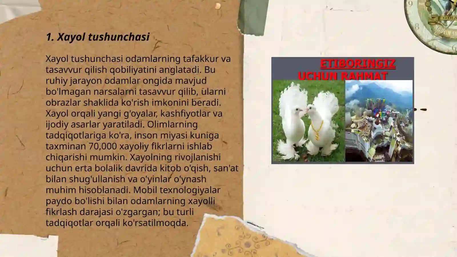 Xayol haqida tushuncha. Xayol jarayonlari va xayol turlari 3